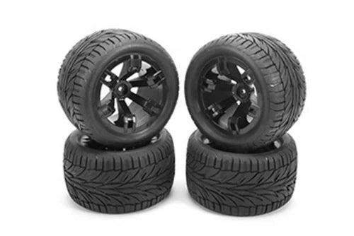 Redcat 108002 Mounted Tire BK TR-MT10E 4.7 x 2.8 Size 14mm Hubs (4 Pcs)