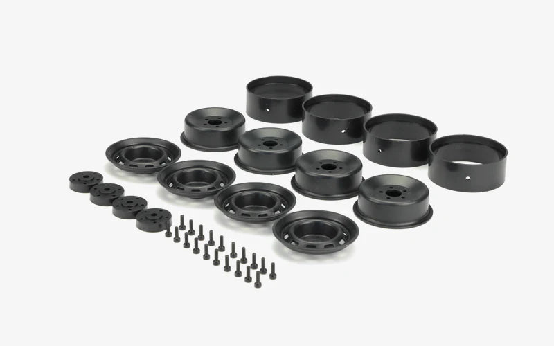 SCA-1E 1.9 Black Plastic Beadlock Wheel Set (x4) Product Code: 16303