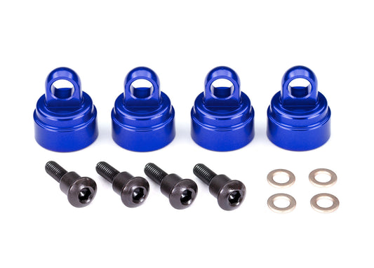 Blue Aluminum Shock Caps (4)-Part Number: 3767A
