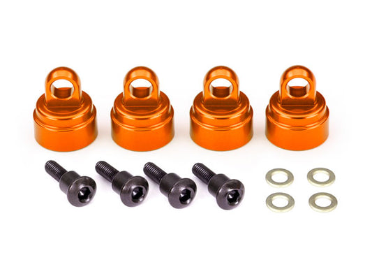 Orange Aluminum Shock Caps (4)-Part Number: 3767T