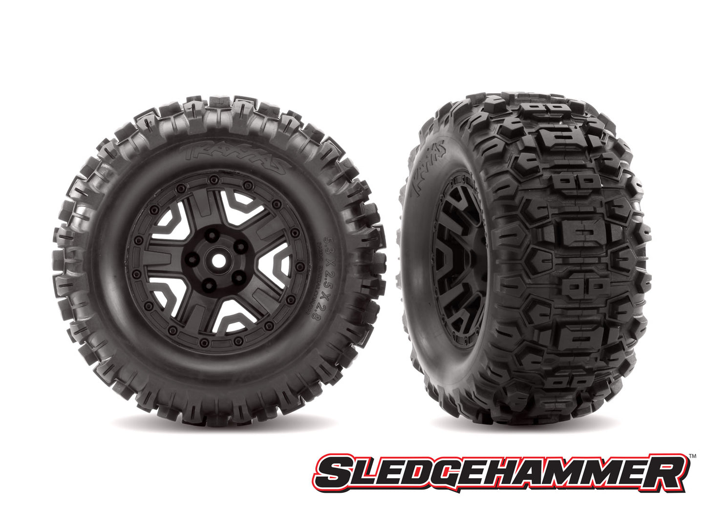 5-Spoke 2.8" Black Wheels & Sledgehammer Tires (2) Part Number: 6792