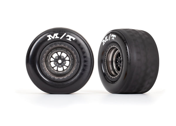 Weld Satin Black Chrome Rear Wheels & MT Tires (2) Part Number: 9475A