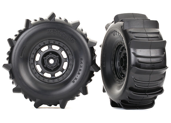 Desert Racer Black Wheels w/ Paddle Tires (2) Part Number: 8475
