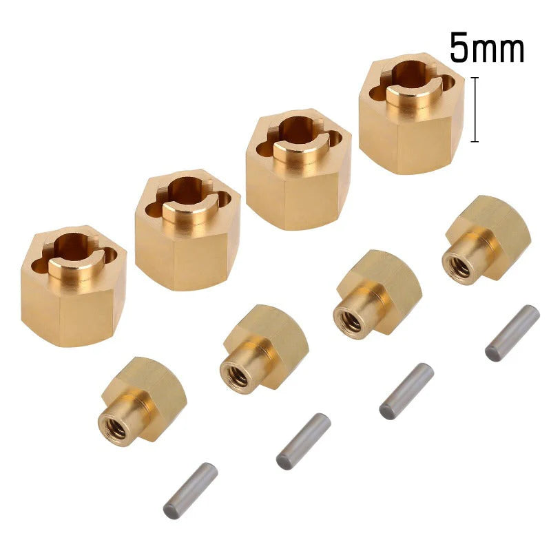 INJORA 7mm Brass Wheel Hex Hub Extenders for Axial SCX24 AX24 INJORA