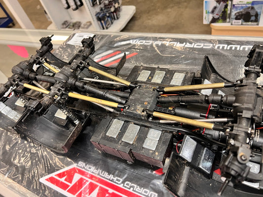 Cross RC EMO 6x6 Mid Weight Chubby Brass Lower Link Kit adds strength and weight for better stability and performance. Precision fit for 6x6 RC trucks and crawlers.