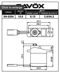SAVSH0254P Micro Digital Servo with Soft Start 0.13sec / 54oz @ 6V