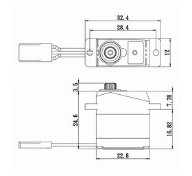 SAVSH0264MGP Super Torque Metal Gear Micro Digital Servo with Soft Start, 0.06sec / 16.7oz @ 6V