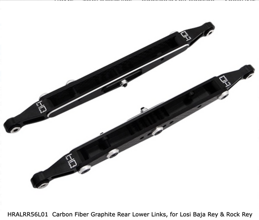 HRALRR56L01  Carbon Fiber Graphite Rear Lower Links, for Losi Baja Rey & Rock Rey