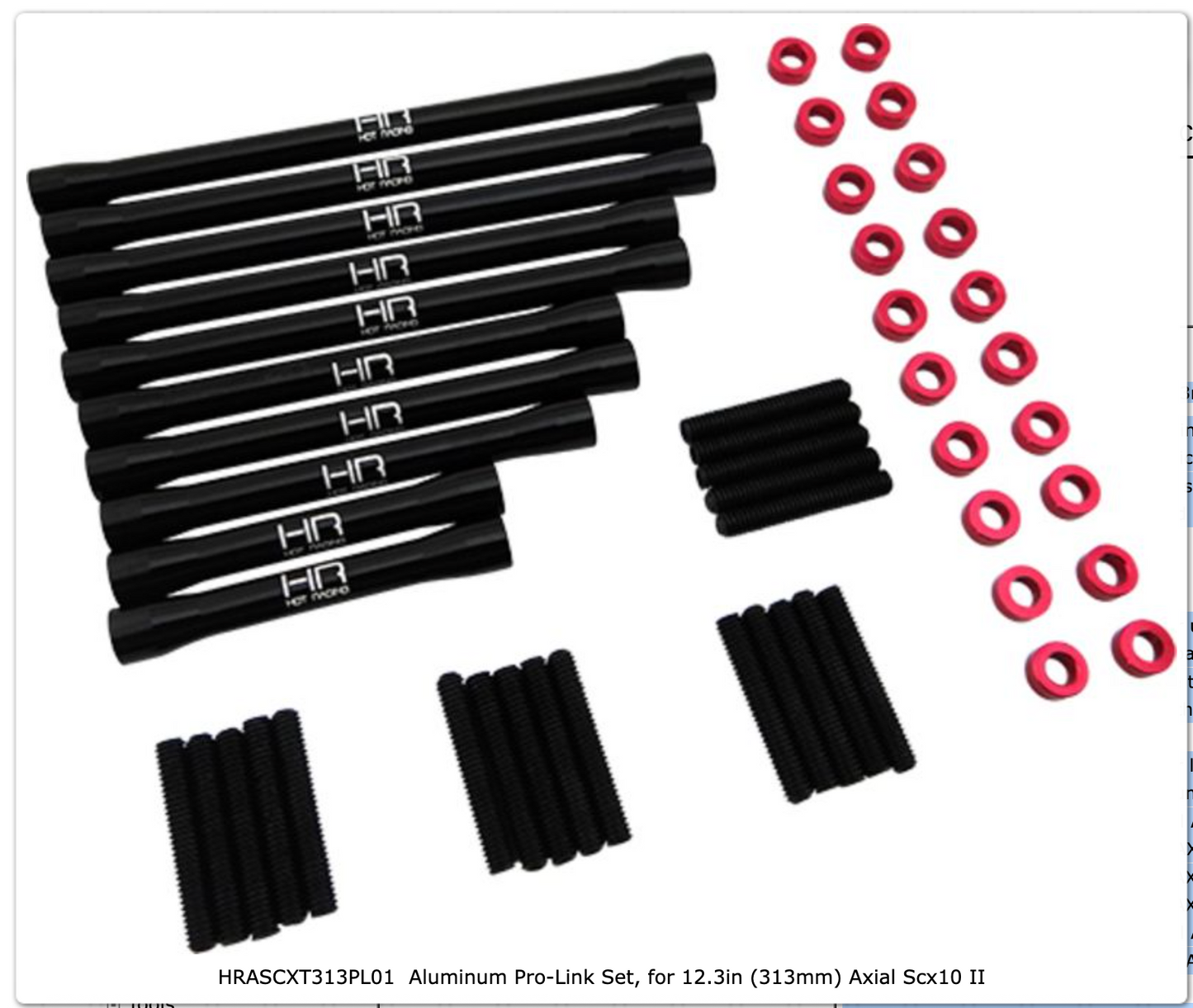 HRASCXT313PL01 Aluminum Pro-Link Set, for 12.3in (313mm) Axial Scx10 II