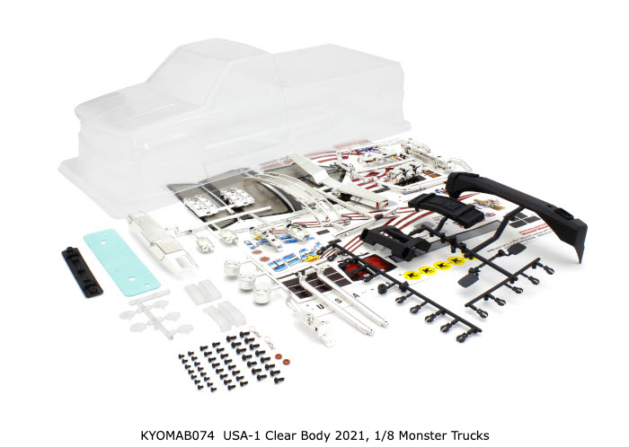 KYOMAB074 USA-1 Clear Body 2021, 1/8 Monster Trucks