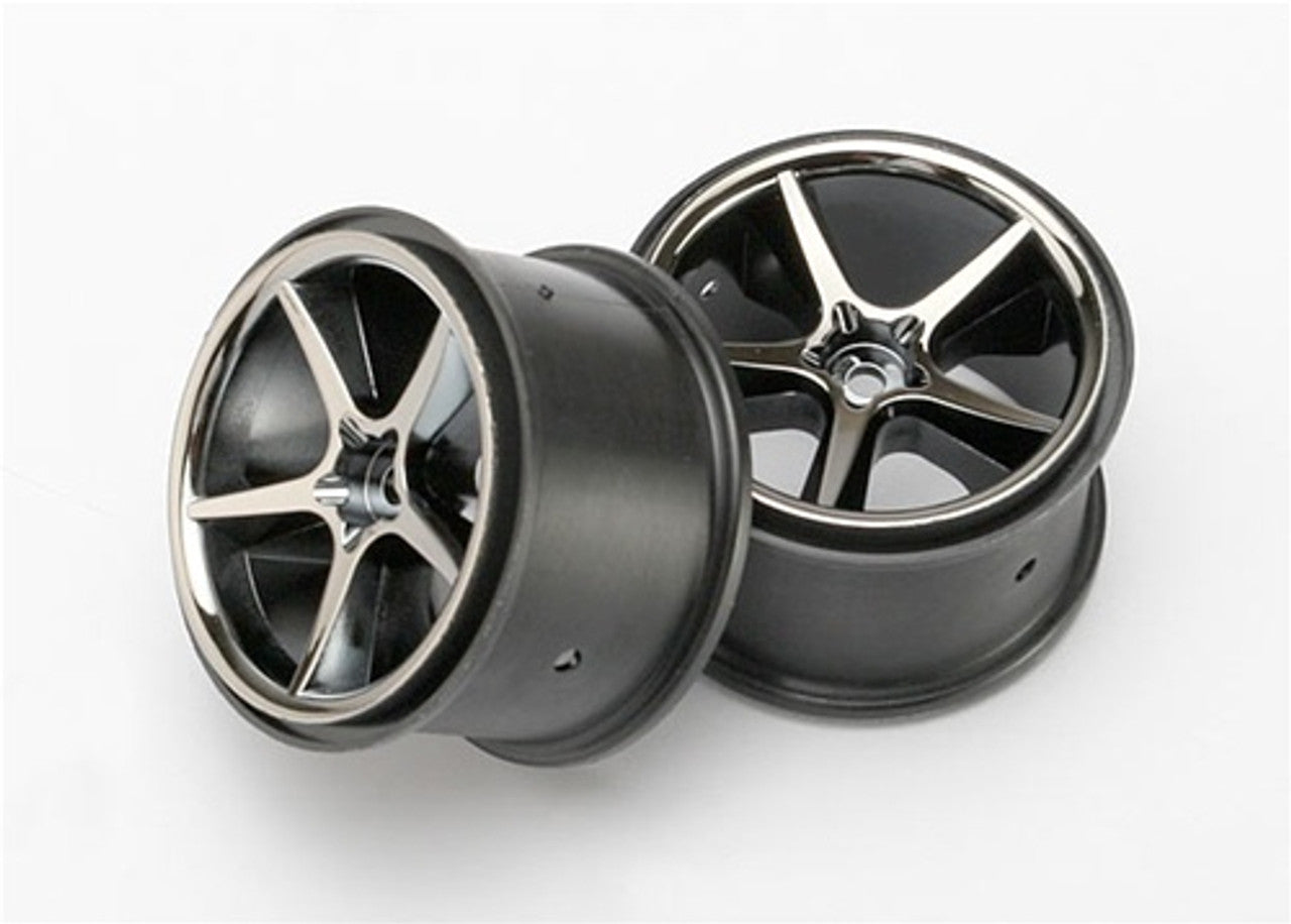Traxxas Wheels, Gemini Black Chrome (2), 7172A