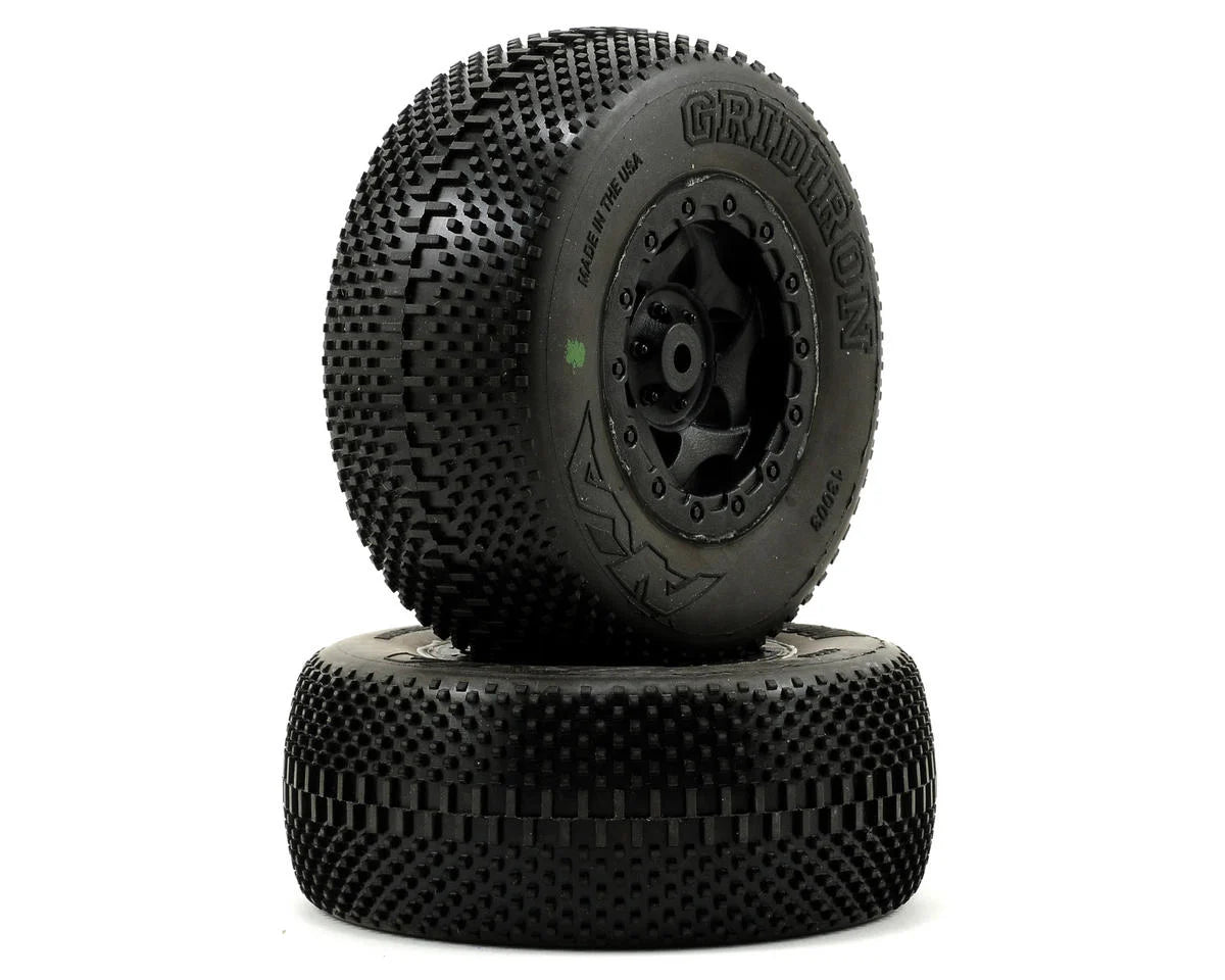 AKA Gridiron Short Course Pre-Mounted Tires (Soft) (SC10 Rear) (2)