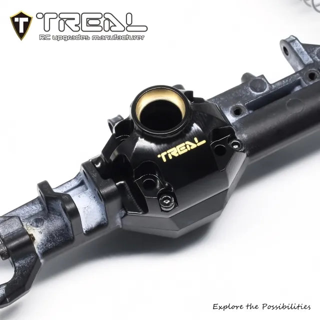 TREAL Brass Front Axle Housing Output Differential Cover 3rd Member (57g/0.126lb) -CNC Machined Upgrades for Vanquish H10