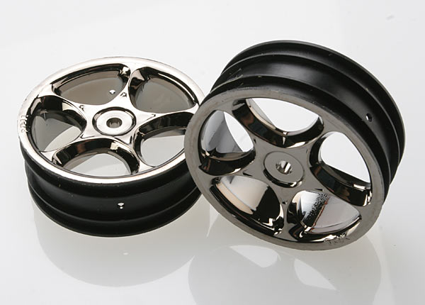 Tracer 2.2" Front Black Chrome Wheels (2)