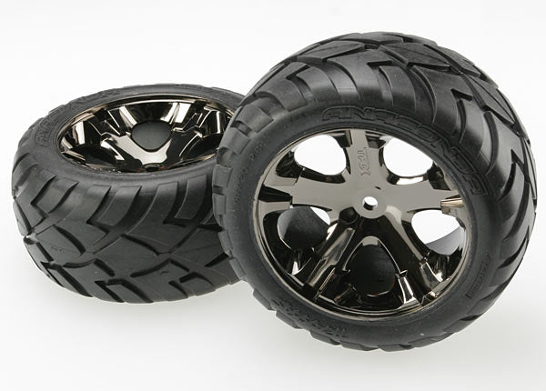 gallery All-Star 2.8" Black Chrome Wheels & Anaconda Tires (2) Part Number: 3773A