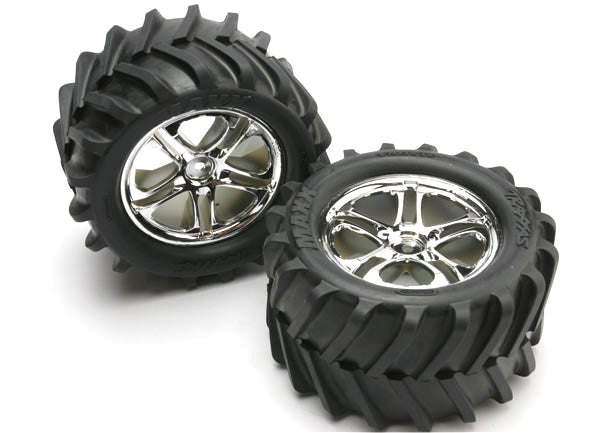 Split-Spoke 3.8" Chrome Wheels & Chevron Tires (2) Part Number: 5173