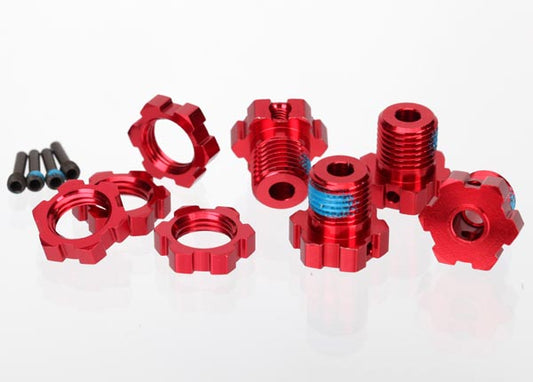 17 mm Red Aluminum Splined Wheel Hubs & Nuts (4) Part Number: 5353R