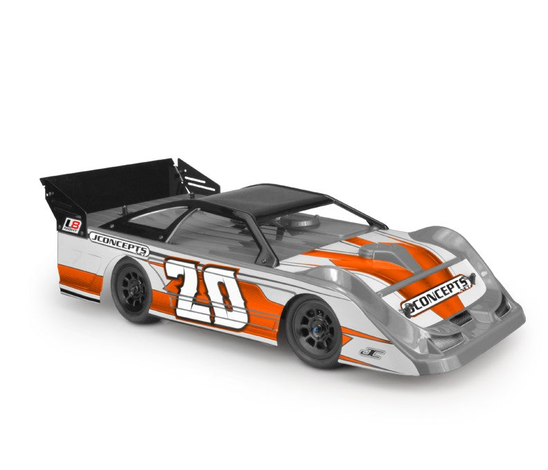 L8D "decked" 10.25" Wide 1/10th Late Model Body, w/ Rear Super Spoiler - Lightweight