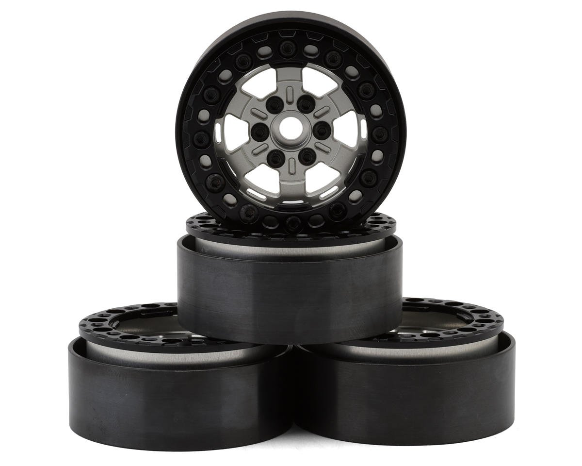 JConcepts Jammer 2.2" Beadlock Aluminum Crawler Wheels (4) (Silver/Black)