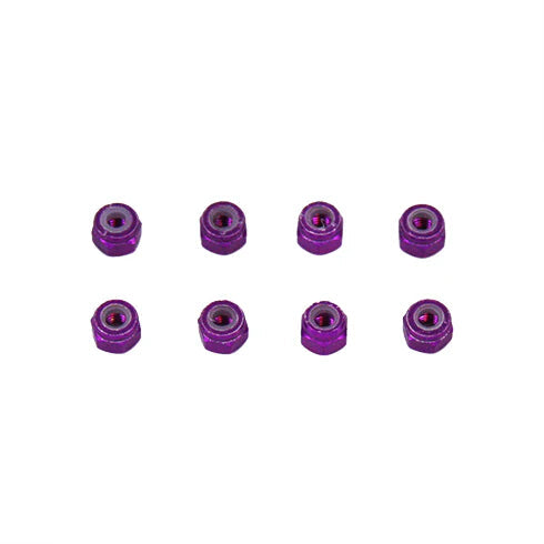3mm Aluminum Nylon Insert Locknut (Purple) (6pcs) 02191P Redcat