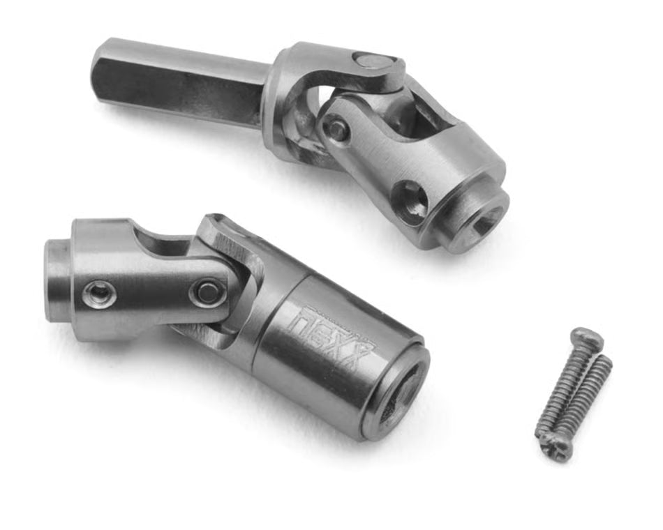 NEXX Racing Axial SCX30 Steel Front Driveshaft Set (Silver) w/Aluminum Sleeve Nexx Racing