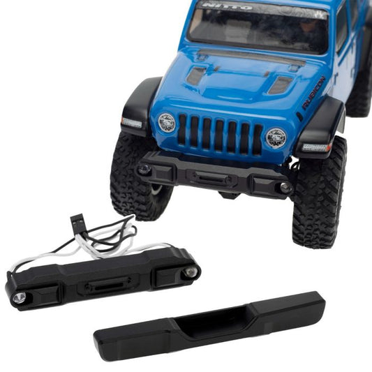 Front Rear Aluminum Bumper with Lights, for Axial SCX24 Jeep / Gladiator / Bronco
