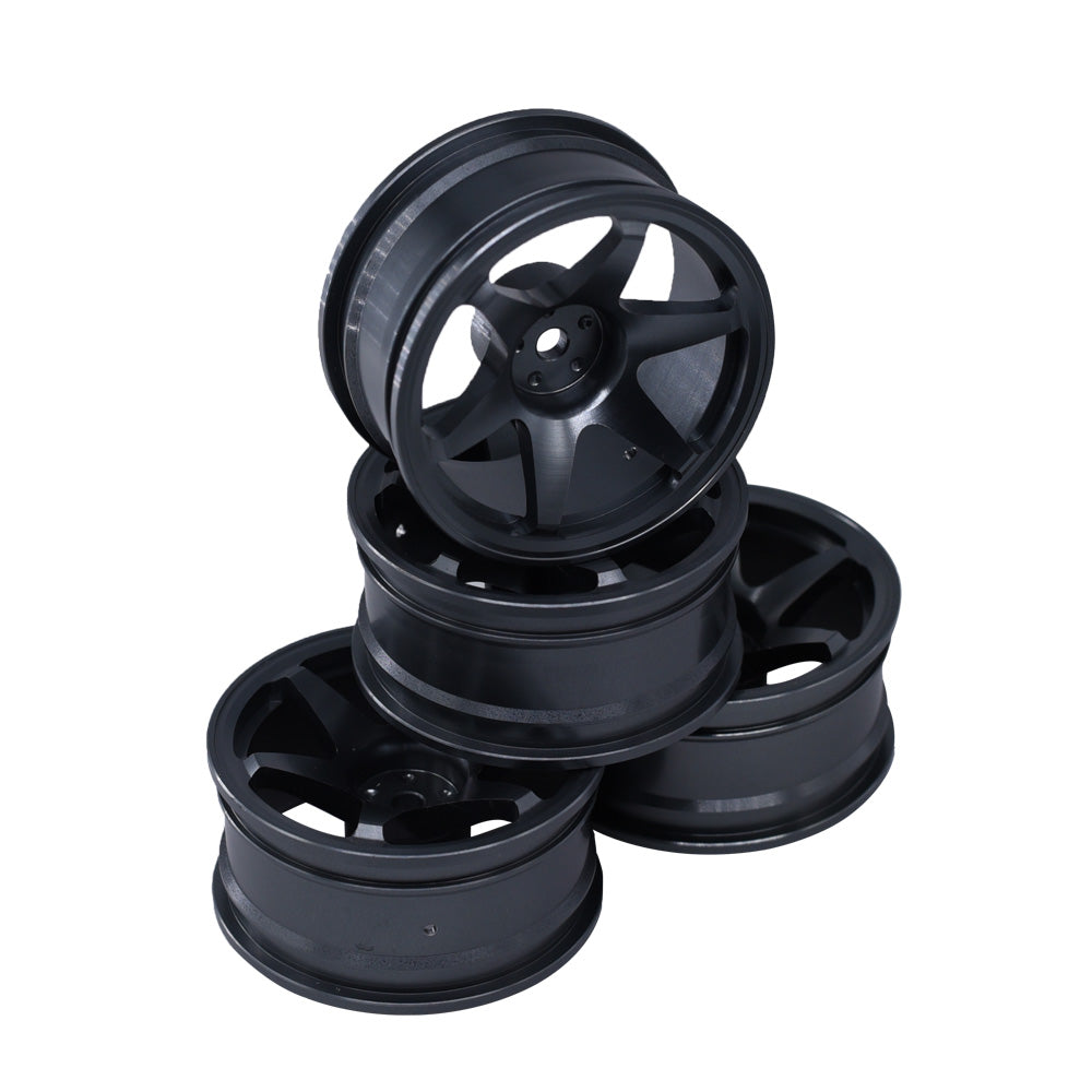 Racers Edge 1/10 On-Road Drifting Car Wheels (6V Style) (Titanium Anodized Aluminum) (4pcs)