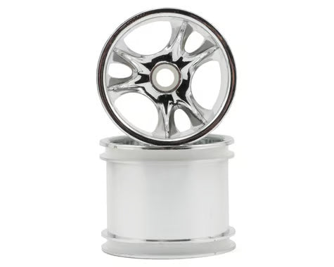RPM "Clawz 6-Spoke" Traxxas Nitro Front Wheels (2) (Chrome)