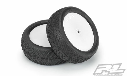 Pro-Line 8240-13 Electron 2.2" 4WD MC Clay Off-Road Buggy Tires/White Wheels (2)