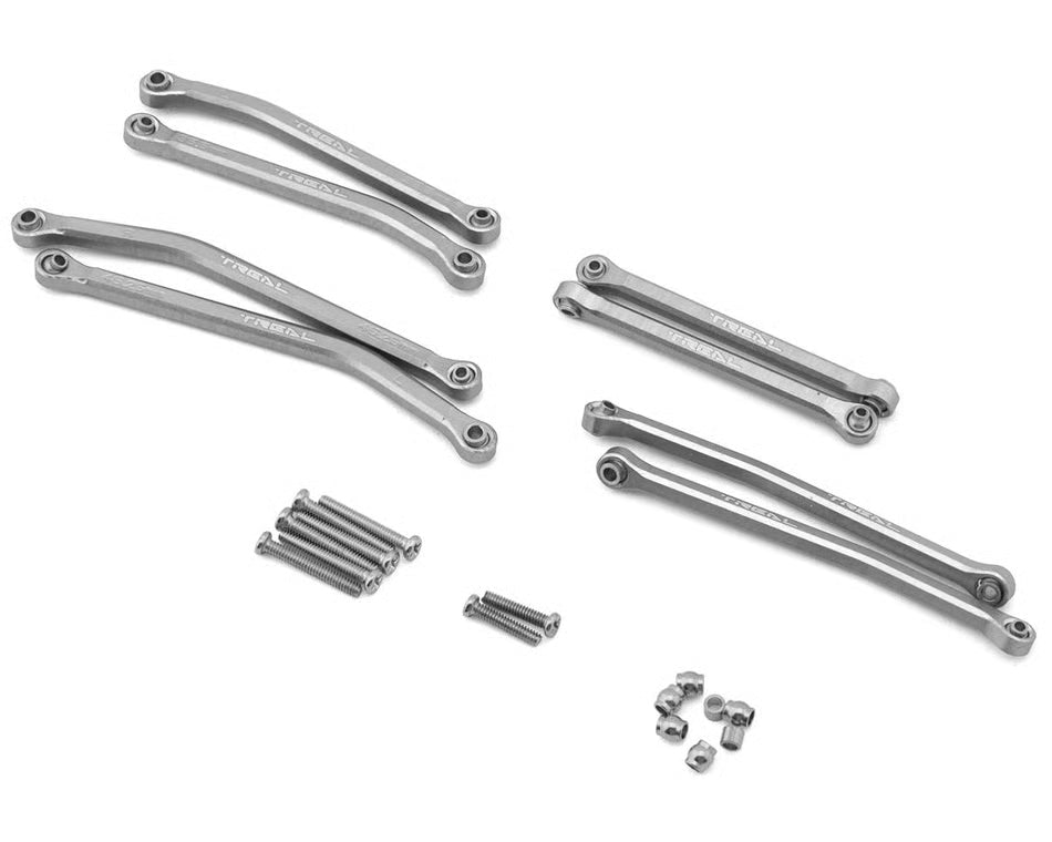 Treal Hobby Axial SCX30 Aluminum High Clearance Suspension Links Set (Silver) Treal
