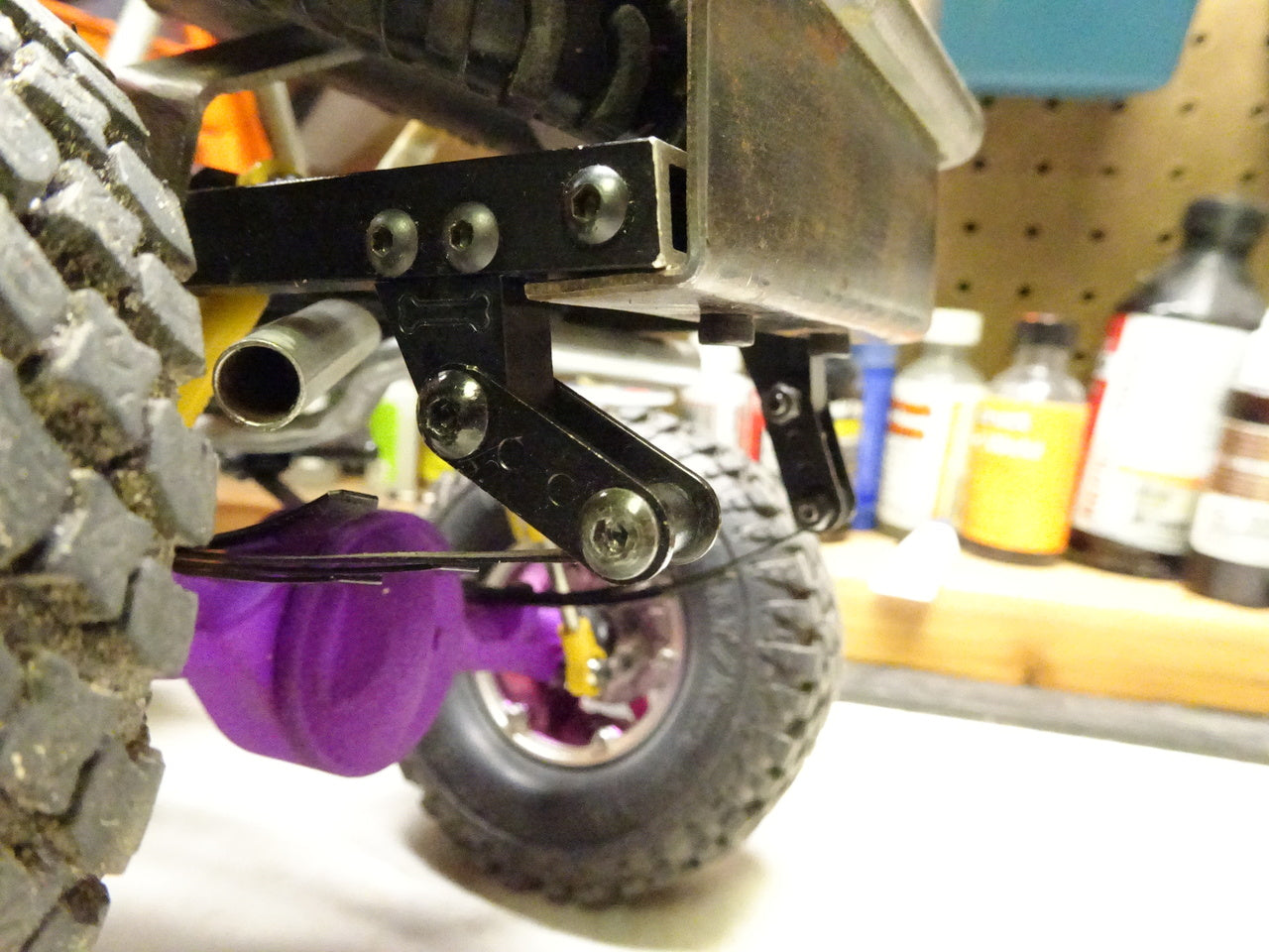 Shown at full compression. Purple BowHouse RC NCYota axles sold separately. :-)