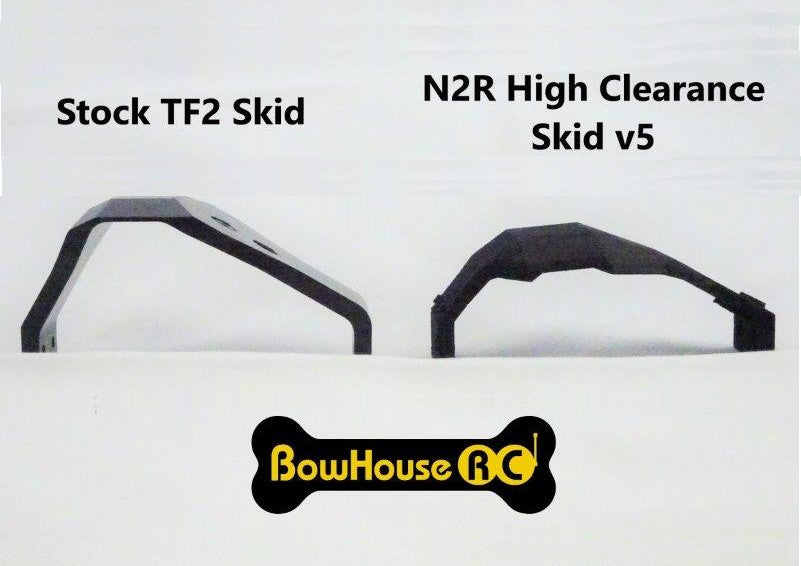 Gain approx. 6mm in ground clearance vs. the stock TF2 skid