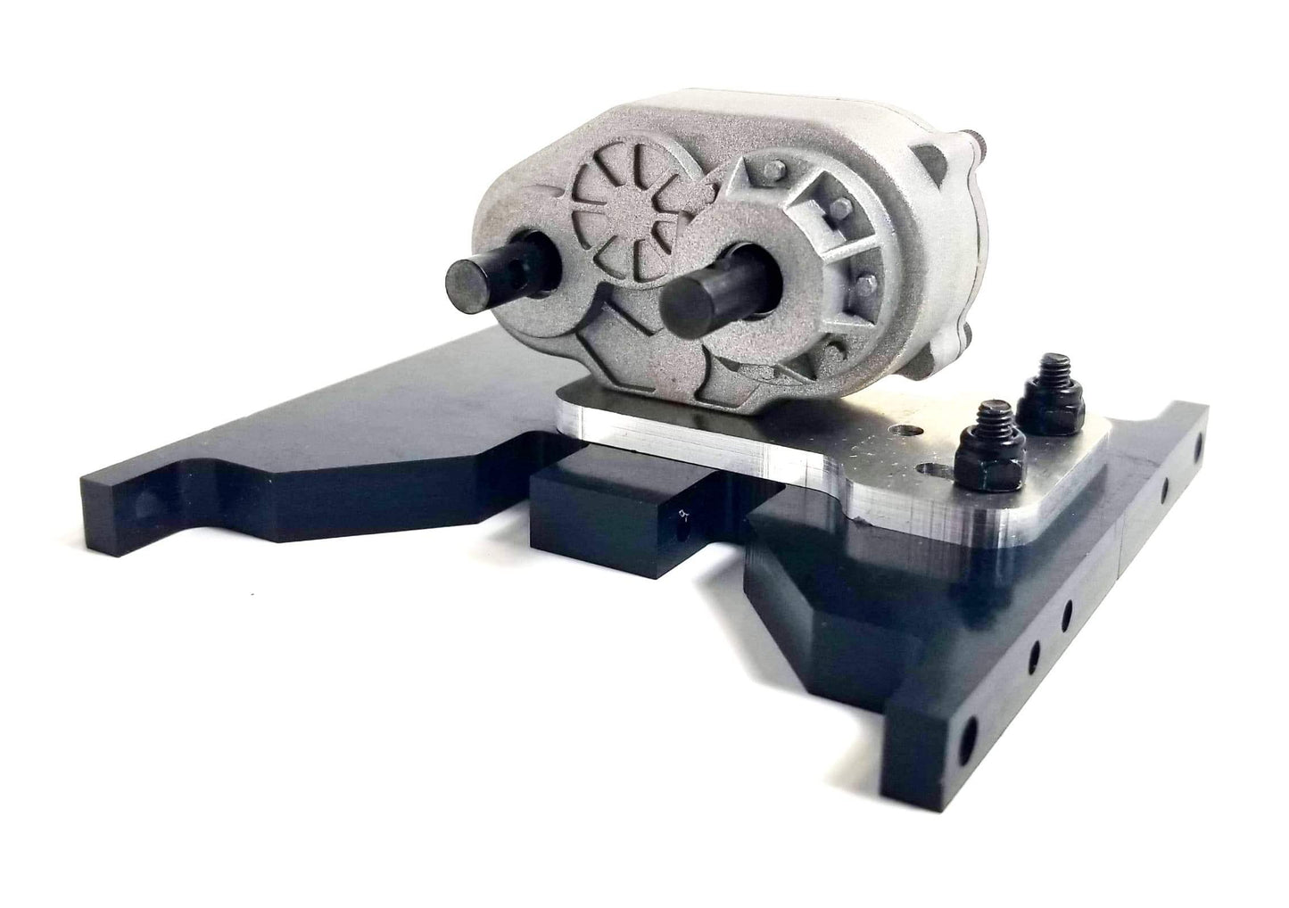 Vader Dlux/T-Case Skid Adapter – Adjustable 6061 Aluminum for SCX10 & Monkey Skid -back view