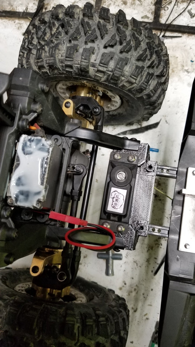 Lat?o Heavy Duty amortecedor dianteiro w / Servo Mount para Traxxas TRX4 1/10 RC Crawler Car em Lat?o Heavy Duty amortecedor dianteiro w / Servo Mount para Traxxas TRX4 1/10 RC Crawler Car em