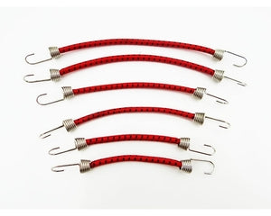 1/10 Scale Bungee Cord Set, Red with Black Stripes (6pcs)