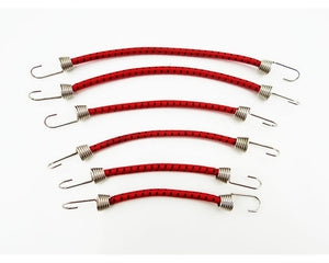 1/10 Scale Bungee Cord Set, Red with Black Stripes (6pcs)
