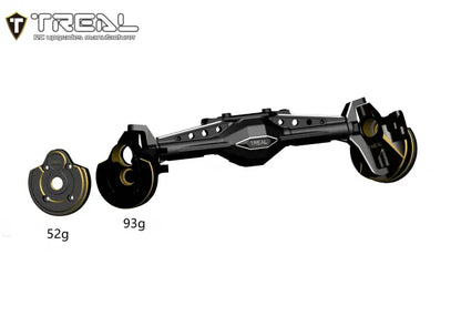 Treal Brass Front Inner Portal Covers Steering Knuckles 93g for Axial Capra UTB/SCX10 III Black-Type A