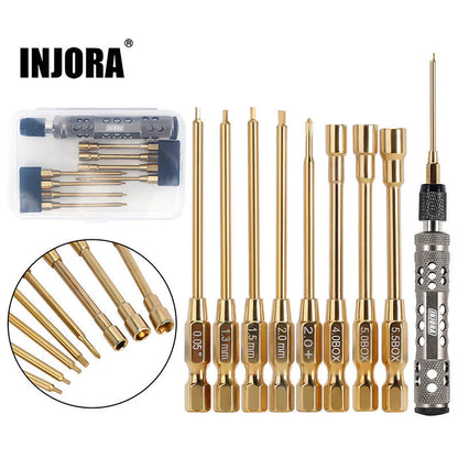 INJORA 8-in-1 Hex Screwdrivers Nut Drivers Quick Change RC Tool Kit for TRX4M SCX24 Ascent-18 INJORA