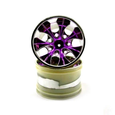 08008NP:  1/10th Wheels 7 Spoke(Purple)(Plastic)(1pr)