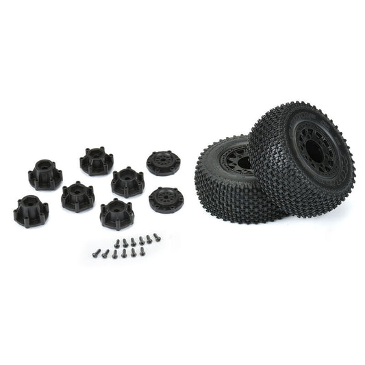 1/10 Gladiator M2 Front/Rear 2.2"/3.0" SC Mounted 12mm Blk Raid (2) Item No.PRO116910