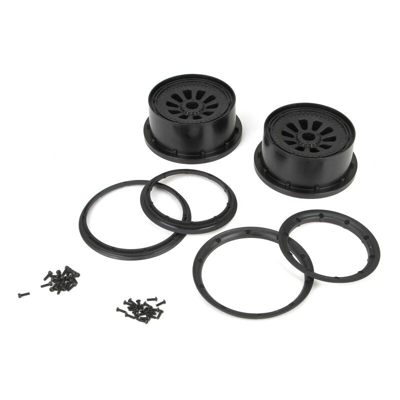 1/5 Wheel and Beadlock Set 4.75, 24mm Hex, Black (2): 5IVE-T Item No. LOSB7034