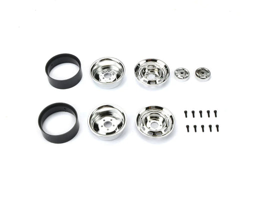 SCA-1E 1.9 Chrome Plastic Beadlock Wheels (x2)