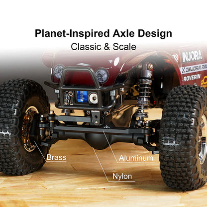 INJORA +4mm Nylon Planet Axles with Double Joint Shafts & Brass Steering Knuckles for 1/24 Axial SCX24