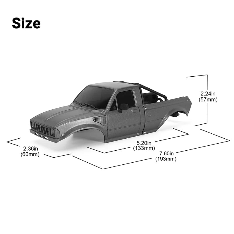 INJORA IR60-24 Pickup Hard Body for 1/24 SCX24 C10 JLU Bronco Base Camp