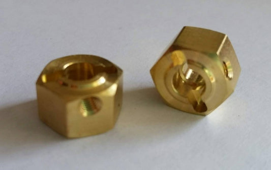 (2 pcs) Brass 12mm x 10mm Hex