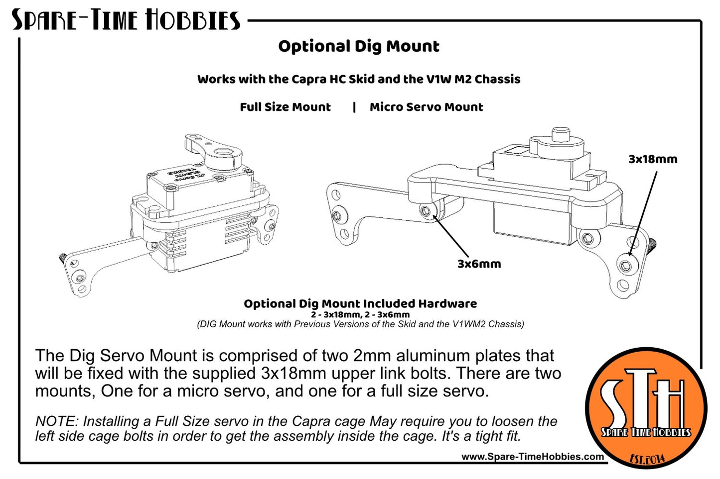 V1W M2 Optimus 3 (Capra)- Printed Parts Bundle