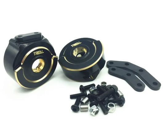 Treal Brass Front Steering Blocks Knuckles(2) with Steel Steering Plate (Left and Right) for Element Enduro RC