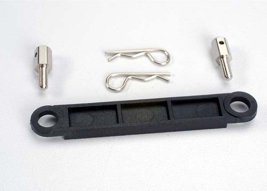 Black Battery Hold-Down Plate with Hardware-Part Number: 3727