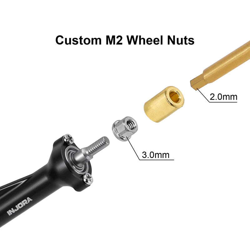 Sale INJORA +3mm Planet Axles with Brass Steering Knuckles for 1/30 SCX30 INJORA