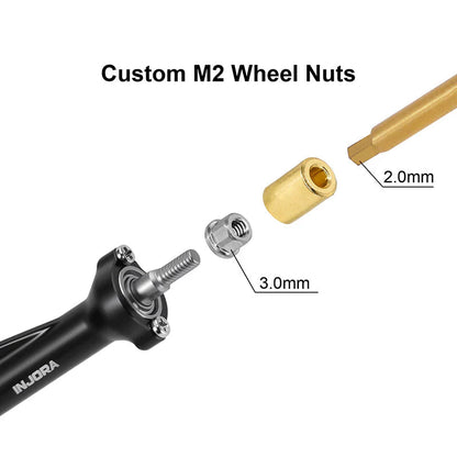 Sale INJORA +3mm Planet Axles with Brass Steering Knuckles for 1/30 SCX30 INJORA